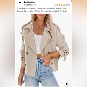 Women's Beige Double Breasted Trench Coat